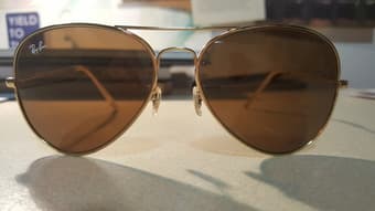 Rayban aviators (like new) brown/gold 2