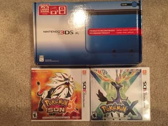 Blue Nintendo 3DS XL + 4 Generations of Pokemon games 2