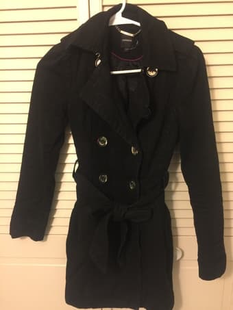 Chic Express Women’s Black Trench Coat Size XXS ($199.99 to $25) 1