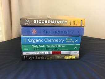 Selling textbooks: Biochemistry, Organic Chemistry, Psychology 1
