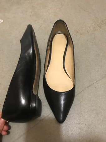 Professional stylish black leather pointed toe flats size 6.5 2