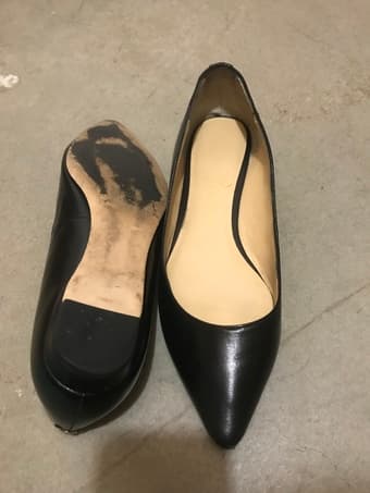 Professional stylish black leather pointed toe flats size 6.5 3