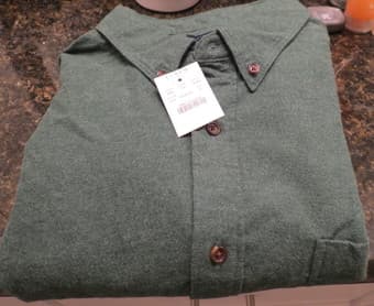 JCrew elbow patch shirt men's XL- solid green- 100%cotton 1