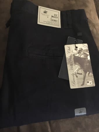 33" Navy blue skinny men's Polo pants 1