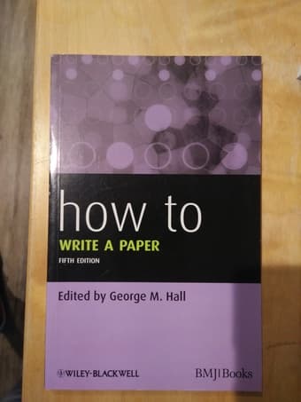 "How to write a paper" textbook 1