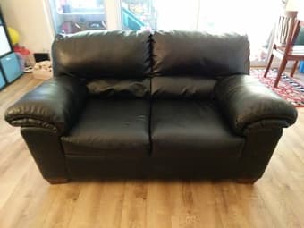 Black Leather Loveseat 1