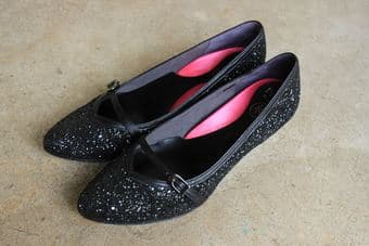 Black Glitter Shoes for Woman (7.5 US) 1