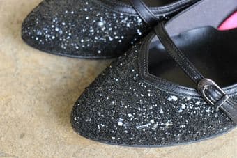 Black Glitter Shoes for Woman (7.5 US) 2