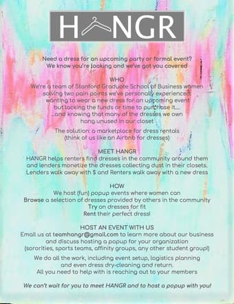 Host a Social Event with HANGR - a GSB Fashion Startup 1