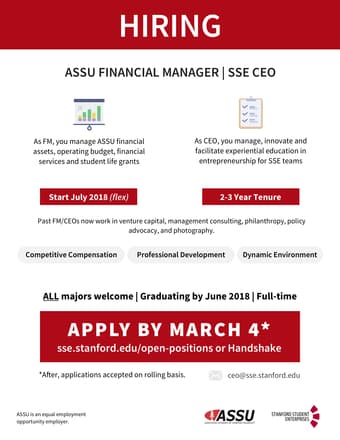 [Full Time Opportunity] Apply to be Stanford Student Enterprises CEO! 1