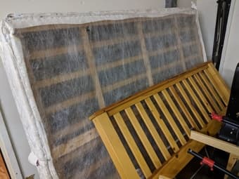 Free Queen Bed Frame Header, Mattress and Box Spring 1