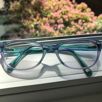Beautiful Marchon NYC iridescent blue green glasses 2