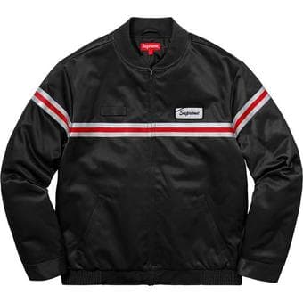 Supreme Reflective Stripe Work Jacket Medium Black SS18 Size M 1