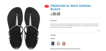 Brand New Havaianas Black Women's Sandals size USA 6W EUR 37/38 3