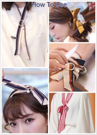 Pretty Head/ Hair Band, Silk Scarf, and Cosmetic Organzier 2