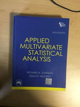 Applied Multivariate Statistics: Richard A. Johnson 1