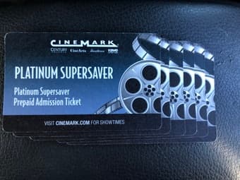 Cinemark/Century Platinum Supersaver Movie Tickets, Pack of 6 1