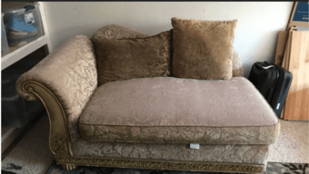 brown floral fabric sofa chair 1