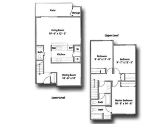 1bd in 3bd/2.5ba townhouse $1225 + utilities starting August 1st 1