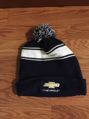 Chevrolet Beanie, Navy Blue and White Stripe 1