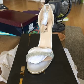 UNUSED Size 6.5 Women's Open toe stillettos 2