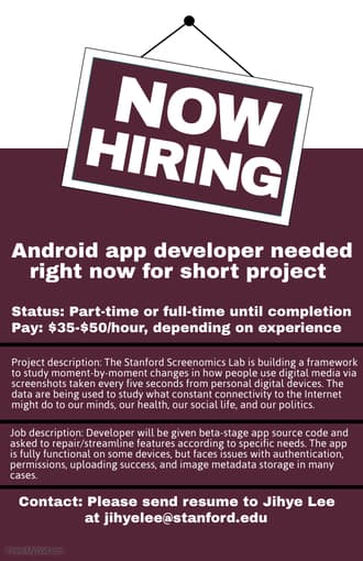 Android app developer, $35-$50/hour 1