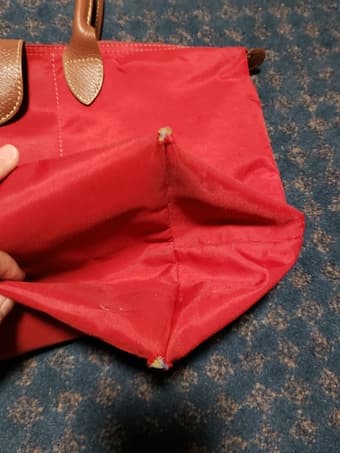 used longchamp, red large le pliage 2
