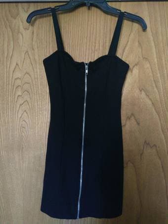 Black mini dress with zipper, S (like new) - $10 1