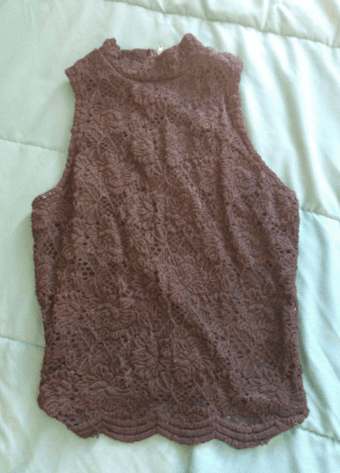 Hi neck lace top. $6 1