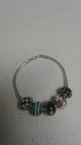 Silver bracelet with beads 1