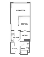 San Francisco Downtown Junior Bedroom Apartment for Lease 1