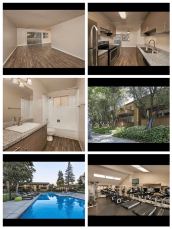 诚意短租  Mountain View高档小区Birch Creek Apartment一个2B2B公寓超大客厅短期出租 1