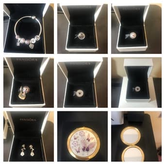 Pandora charms & earring,  necklace, cosmetic mirror --- pretty new 1