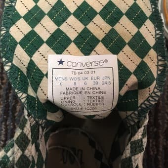 argyle green & white converse all star sneakers 4