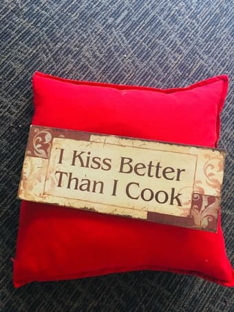 Decorative Wood Sign Plaque, "I Kiss Better Than I Cook" (Used) 1