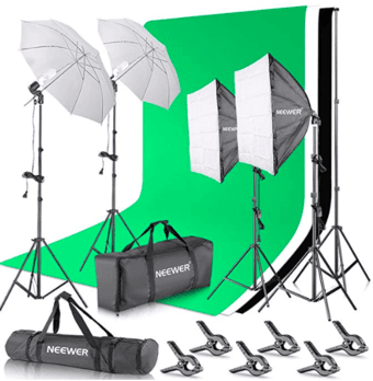 Green Screen Kit + Lighting; used once - new off Amazon! Big discount! 1