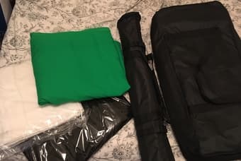 Green Screen Kit + Lighting; used once - new off Amazon! Big discount! 2