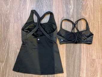 Lululemon Fast Track Tank and Bra - Black - Both in Size 6 2