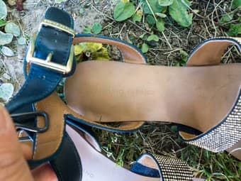 Fancy casual navy/beige wide-strap sandals, Arturo Chiang, 2