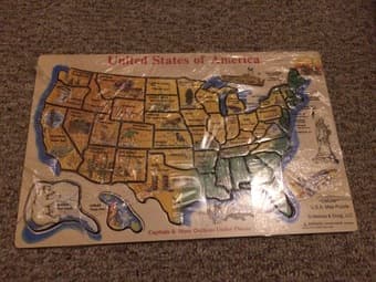 USA Map Wooden Puzzle (45 pcs) 1