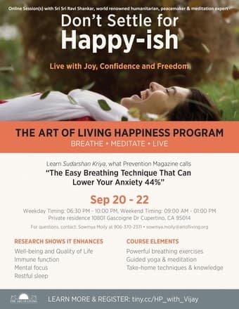 Art of Living Happiness Program 1