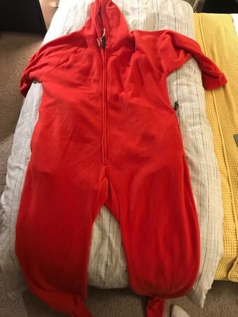 Adult ONESIE - fuzzy, cozy, and red! 1