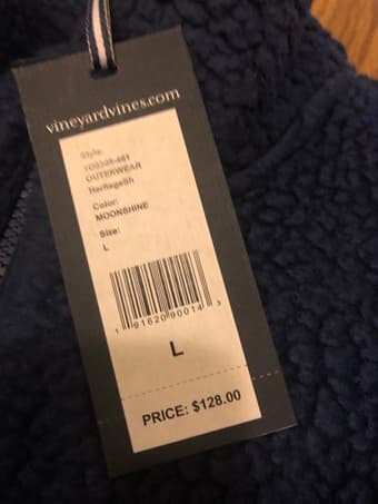 Brand New Men's Large Vineyard Vines Fleece Vest - Navy Blue 3