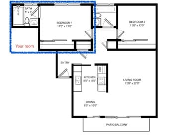 1B1B in a 2b2b at Mountain View for rent, some free furniture Nov 7 1