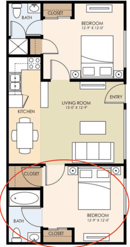 招租1B1B in 2B2B rent from end of December (Mountain View) 1