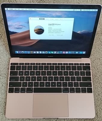 Like-New MacBook Rose Gold (Retina 12", 256G SSD, 8GB RAM, 1.2GHz m3) 1