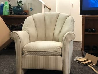 White sofa with ottoman 1