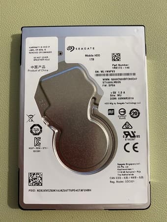 Seagate 1TB Laptop HDD SATA 6Gb/s 2.5-Inch Internal Hard Drive 1