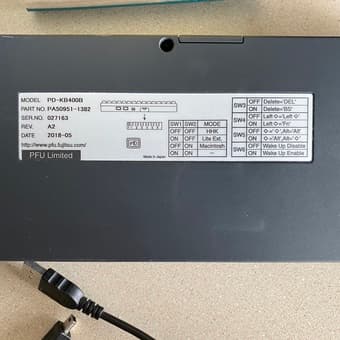 Almost New HHKB, Charcoal, Printed Keycaps, Wired 3