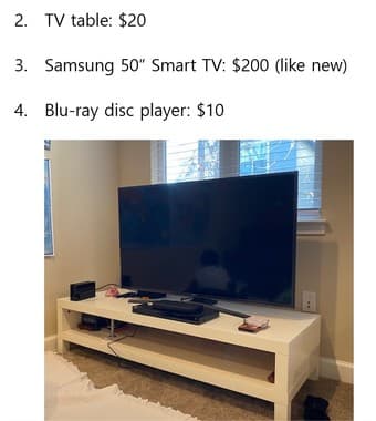 Moving sale (TV table, Samsung 50" TV, Blue-ray disc player) 1